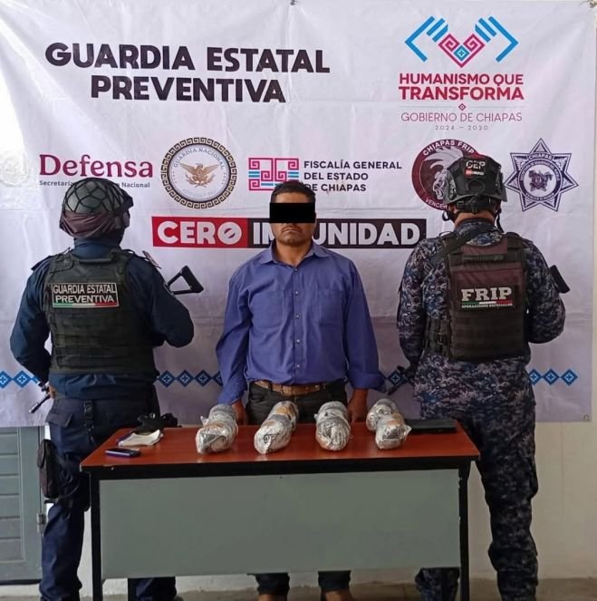 SSP detiene a una persona como presunto responsable del delito contra la salud en San Crist&oacute;bal de Las Casas