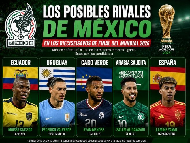 ¿A qué hora se conocerá el rival de México en el Mundial 2026? Ecuador se perfila como el principal candidato