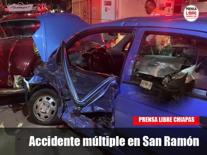 Accidente múltiple en San Ramón