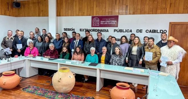 Toman protesta al Subcomité Ciudadano rumbo a los 500 años de San Cristóbal de Las Casas