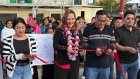 Inaugura Fabiola Ricci domo y cancha multifuncional en la colonia Patria Nueva