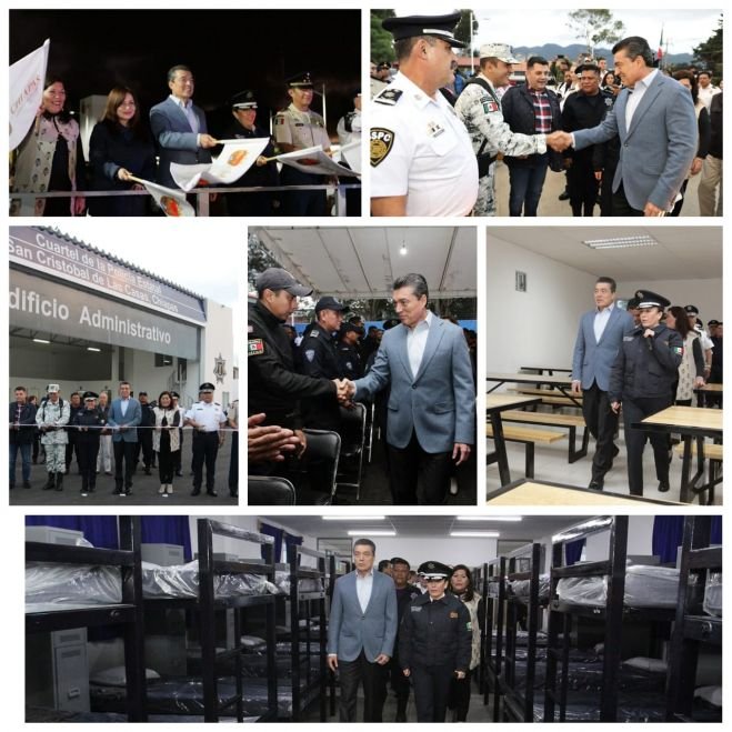 Inaugura Rutilio Escand&oacute;n rehabilitaci&oacute;n de Cuartel de Polic&iacute;a en San Crist&oacute;bal de Las Casas