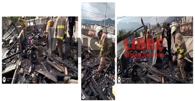 FUERTE INCENDIO CONSUME VIVIENDA  DE DOS PISOS