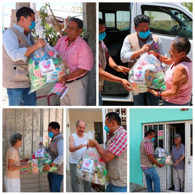 Entrega DIF Chiapas despensas a 300 adultos mayores para garantizar la seguridad alimentaria ante Covid-19