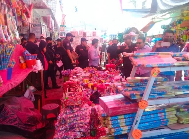 SSYPC REALIZA OPERATIVO PARA DETECTAR PIROTECNIA EN MERCADOS DE OCOSINGO