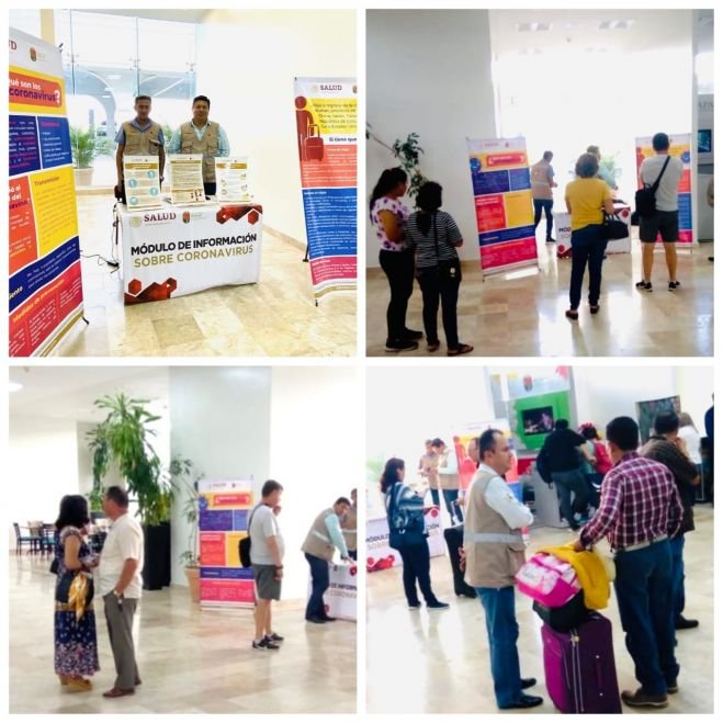 Activan m&oacute;dulos de informaci&oacute;n sobre coronavirus en aeropuertos de Chiapas