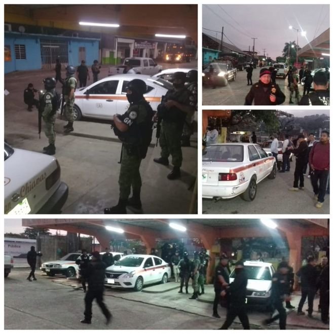 En operativo, grupo interinstitucional detiene a 8 personas y recupera 6 taxis retenidos