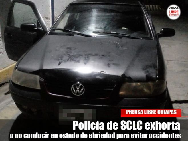 Policía de SCLC exhorta a no conducir en estado de ebriedad para evitar accidentes