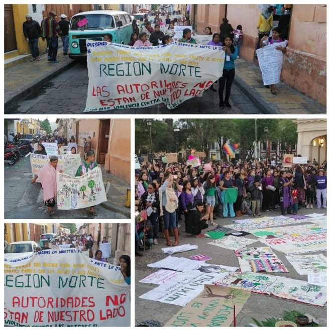 Mujeres marchan para exigir respeto y un alto a los feminicidios en San Crist&oacute;bal