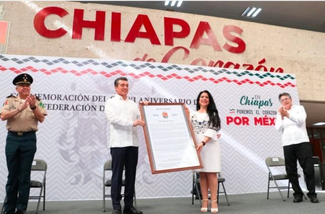 Encabeza Rutilio Escand&oacute;n conmemoraci&oacute;n del 196 Aniversario de la Federaci&oacute;n de Chiapas a M&eacute;xico