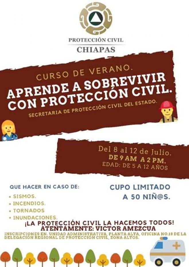 Del 8 al 12 de julio se impartir&aacute; el curso "Aprendiendo a sobrevivir con protecci&oacute;n civil"
