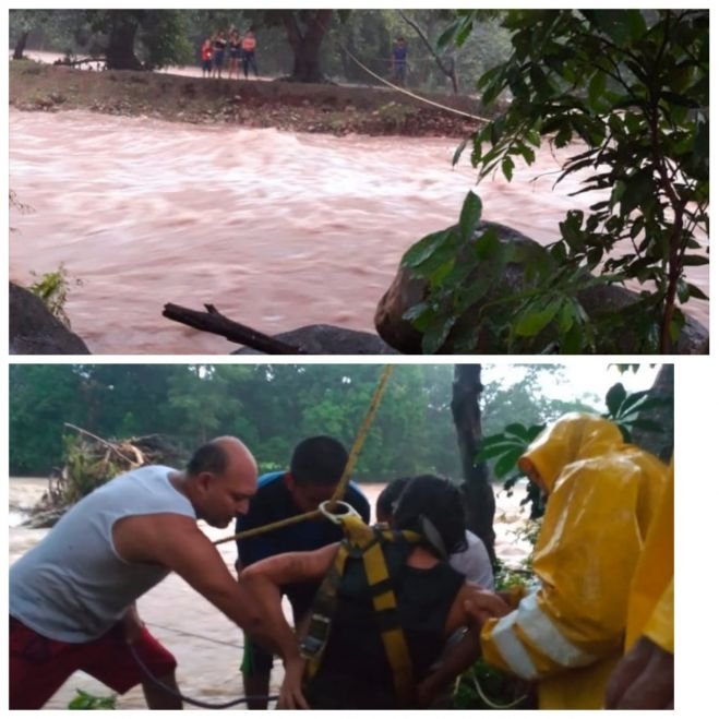 PROTECCIÓN CIVIL RESCATA A PERSONAS ATRAPADAS EN RÍO