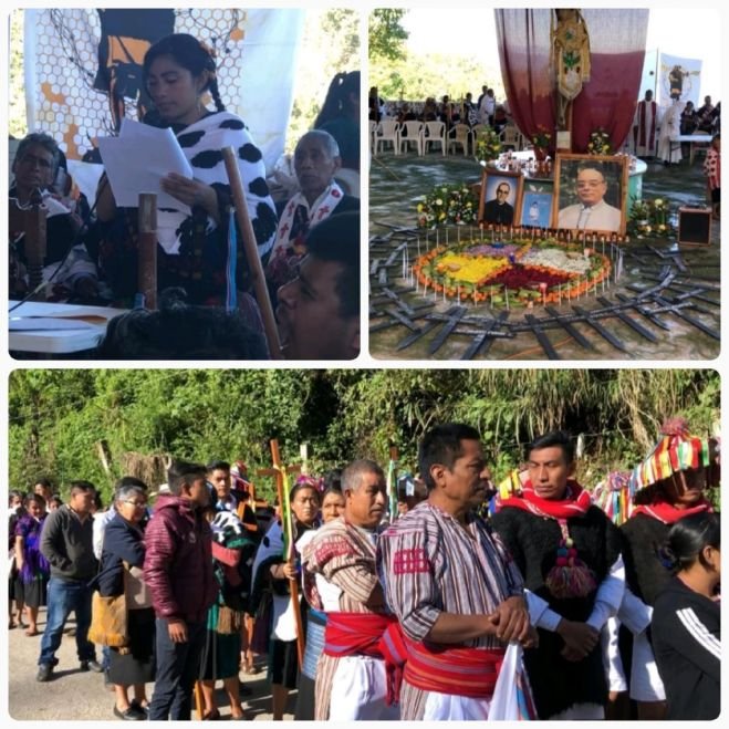 Las personas y organizaciones civiles se concentraron en el crucero Mojamut para caminar hacia Acteal,