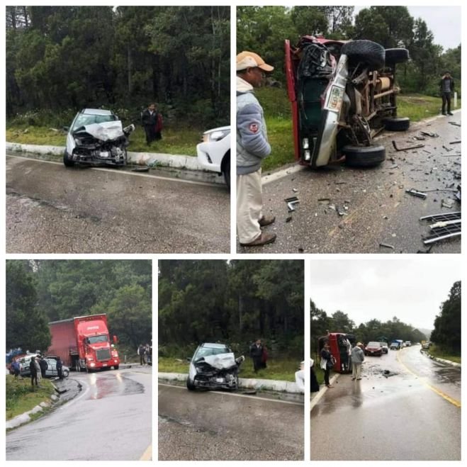 UNA PERSONA LESIONADA  DEJA  ACCIDENTE MÚLTIPLE EN LA CARRETERA TEOPISCA-SAN CRISTÓBAL