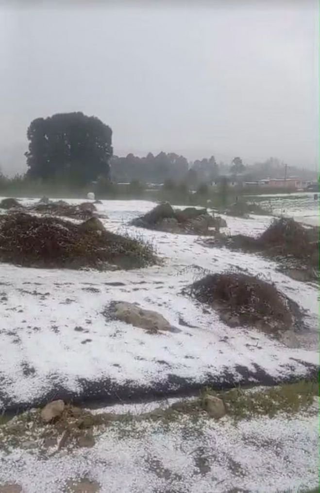Cae intensa granizada en Coraz&oacute;n de Mar&iacute;a 