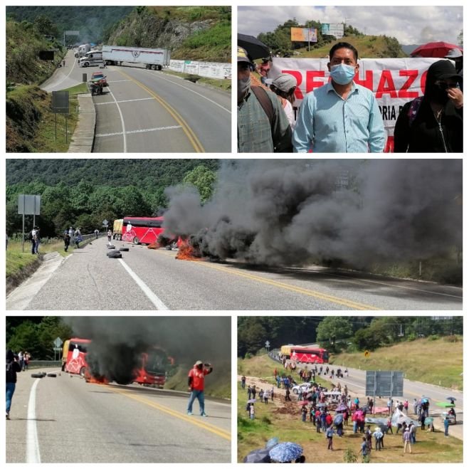 Maestros del NEI bloquean vía de cuota San Cristóbal-Tuxtla
