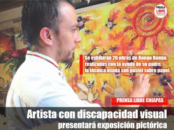 En esta exposición se exhibirán 26 obras de Rongo Rongo, realizadas con la ayuda de su padre, la técnica usada son pastel sobre papel.