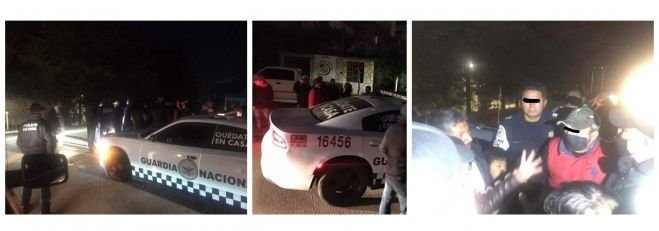POBLADORES RETIENEN A ELEMENTOS DE LA GUARDIA NACIONAL EN TEOPISCA