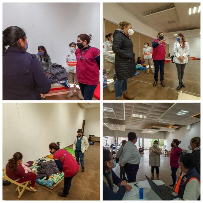 VISITA PRESIDENTA JERÓNIMA TOLEDO VILLALOBOS ALBERGUE DEL CENTRO DE CONVENCIONES EL CARMEN EN SAN CRISTÓBAL