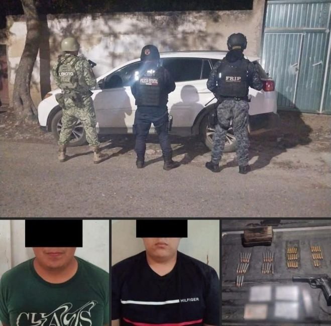 INTERCEPTAN Y DETIENEN A HOMBRES ARMADOS EN AMATENANGO DE LA FRONTERA