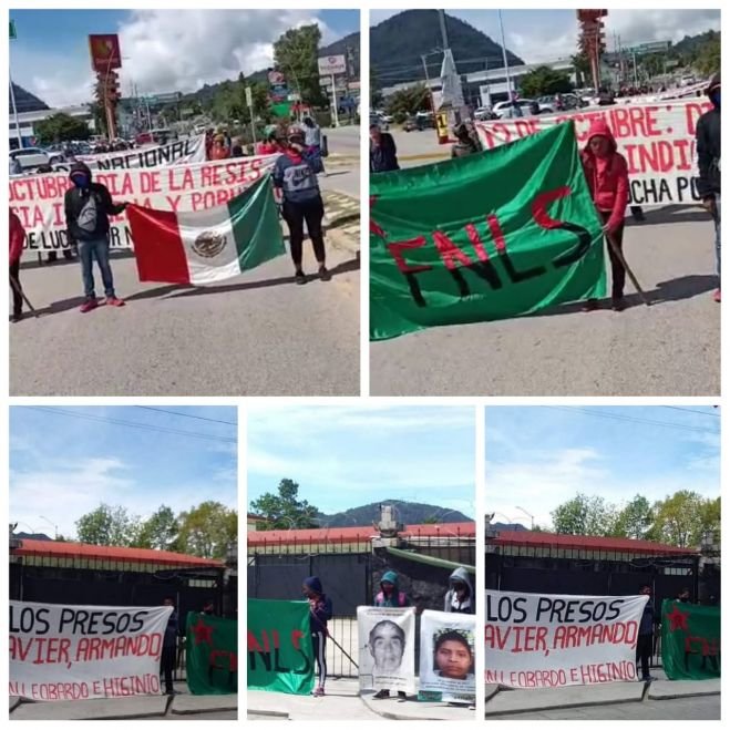 Integrantes del FNLS marchan y se manifiestan frente al cuartel militar