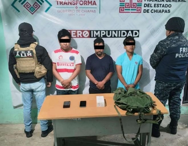 Por secuestro agravado, los elementos del orden aprehenden a tres presuntos responsables 