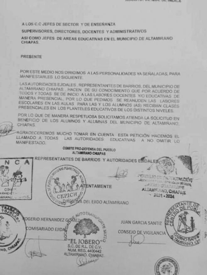 INICIARÁN CLASES ESTE 2024 EN ALTAMIRANO