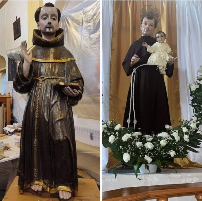 DATOS CURIOSOS SOBRE LAS ESCULTURAS DE SAN ANTONIO DE PADUA EN EL TEMPLO DE SAN FRANCISCO