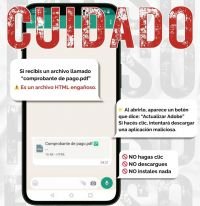 Alerta por nueva modalidad de estafa: archivos HTML enviados por WhatsApp simulan comprobantes de pago