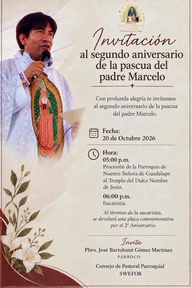 CONMEMORAR&Aacute;N EL SEGUNDO ANIVERSARIO DE LA PASCUA DEL PADRE MARCELO EN SAN CRIST&Oacute;BAL