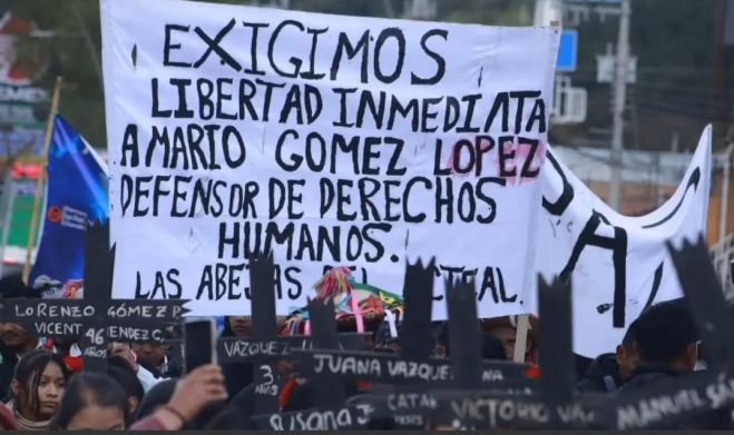 Exigen la liberación de Mario Gómez defensor de derechos humanos en Chiapas