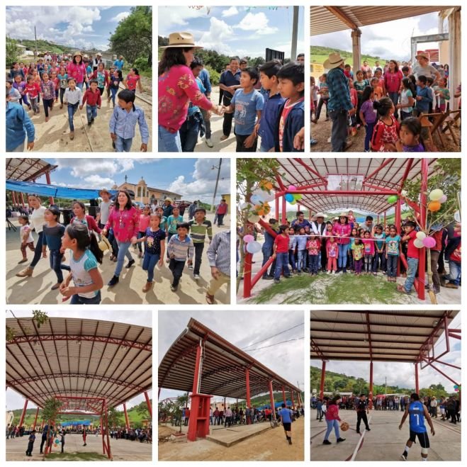 INAUGURA JER&Oacute;NIMA TOLEDO VILLALOBOS, CANCHA DE USOS M&Uacute;LTIPLES EN LA COMUNIDAD LAGUNA GRANDE
