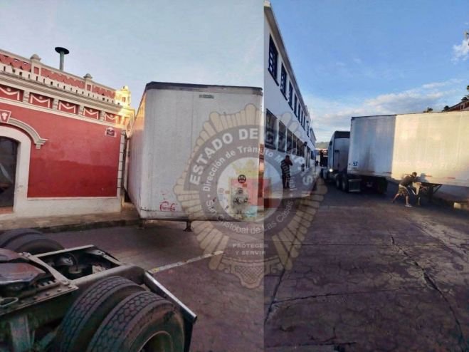 Tr&aacute;nsito Municipal interviene tras ingreso de tr&aacute;iler en sentido contrario y da&ntilde;os a inmuebles