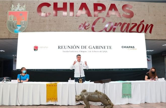 GOBERNADOR Y GABINETE LEGAL Y AMPLIADO DE CHIAPAS REALIZAN REUNIÓN QUINCENAL