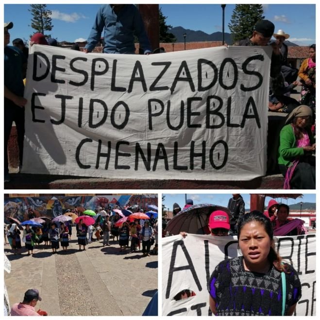 Desplazados del ejido Puebla marchan para exigir el retorno seguro a su comunidad