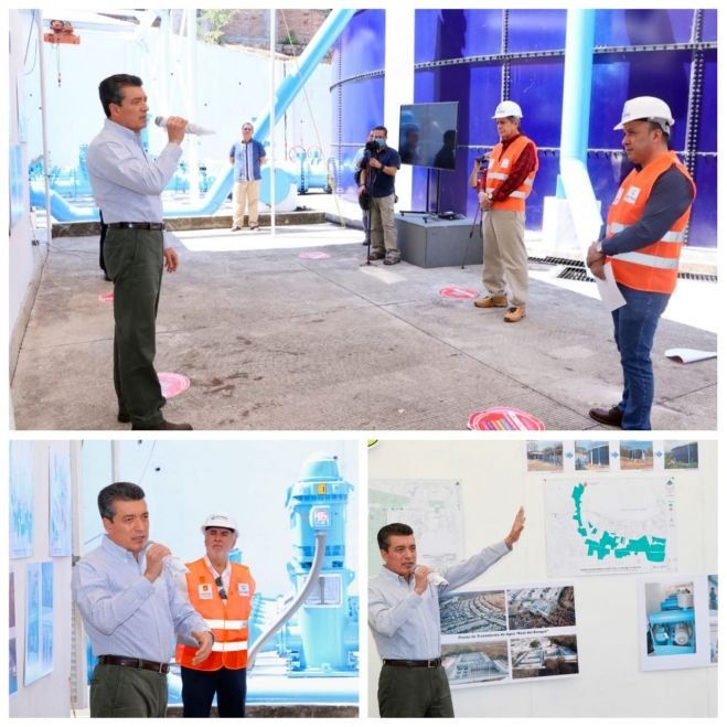 Constata Rutilio Escand&oacute;n puesta en operaci&oacute;n del sistema hidr&aacute;ulico del Brazo Sur Alto en Tuxtla