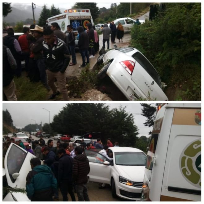 Accidente  en Chamula deja una lesionada