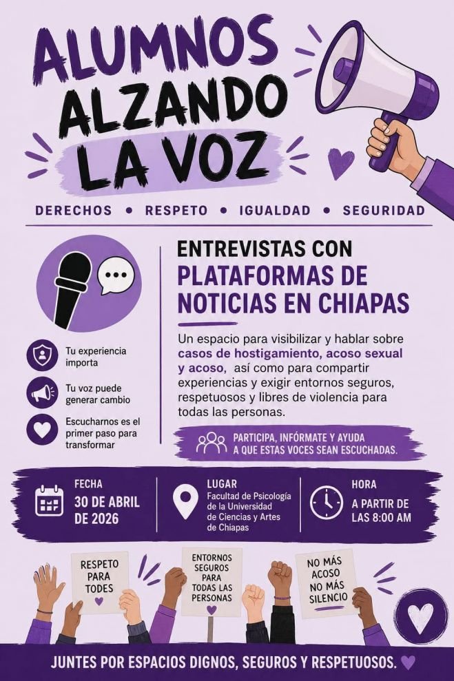 Estudiantes de UNICACH piden revisar protocolo contra violencia antes de su aprobación