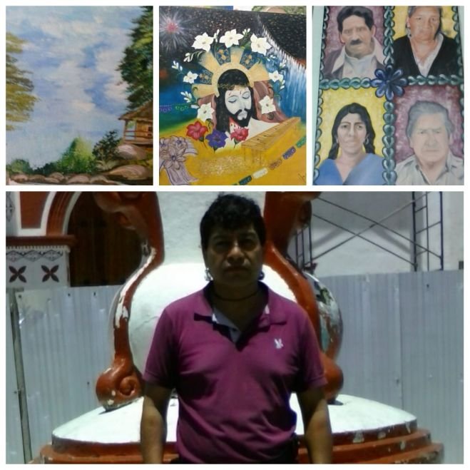 JUAN DE JESÚS BAUTISTA BAUTISTA RECONOCIDO PINTOR AL OLEO EN TENEJAPA, CHIAPAS