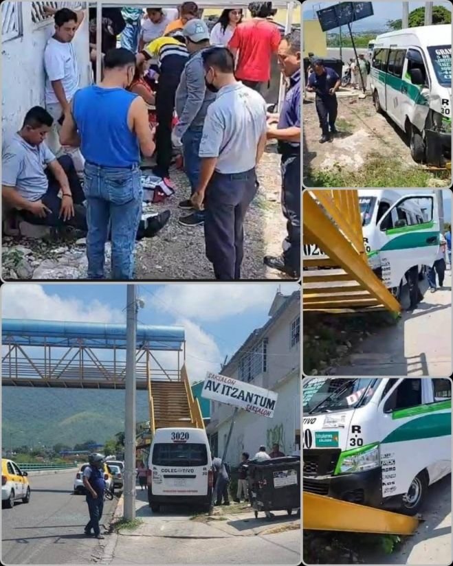 OTRO COLECTIVAZO EN TUXTLA; REPORTAN 10 HERIDOS
