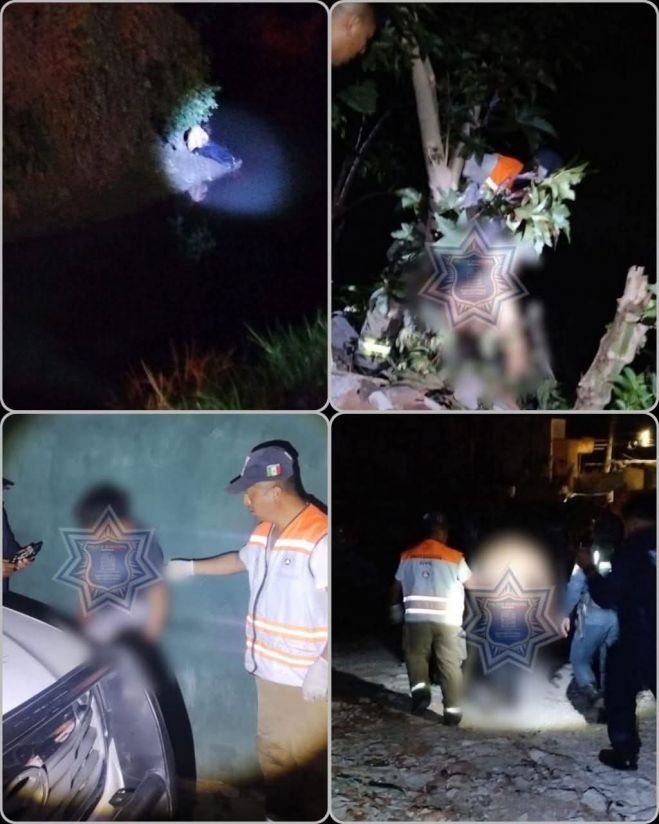 Rescatan Policía Municipal y Protección Civil a sujeto que cayó al río Amarillo la noche de este domingo